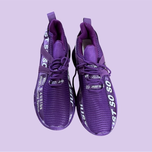 JUST SO SO TENNIS SHOES IN PURPLE BUILT TO HANDLE HEAVY WEIGHT - Picture 3 of 4